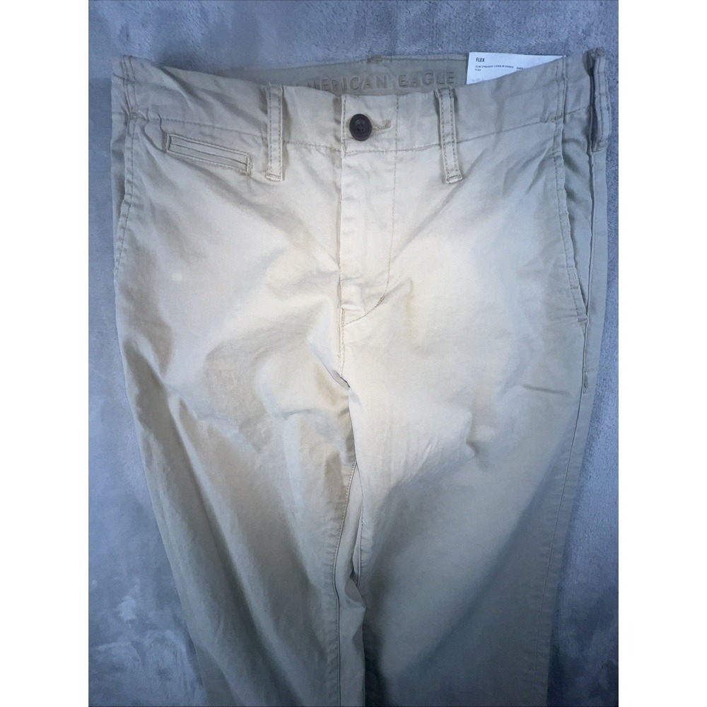 American Eagle Men's 28x32 Flex Slim Lived In Khakis Tan New With Tags NWT‎